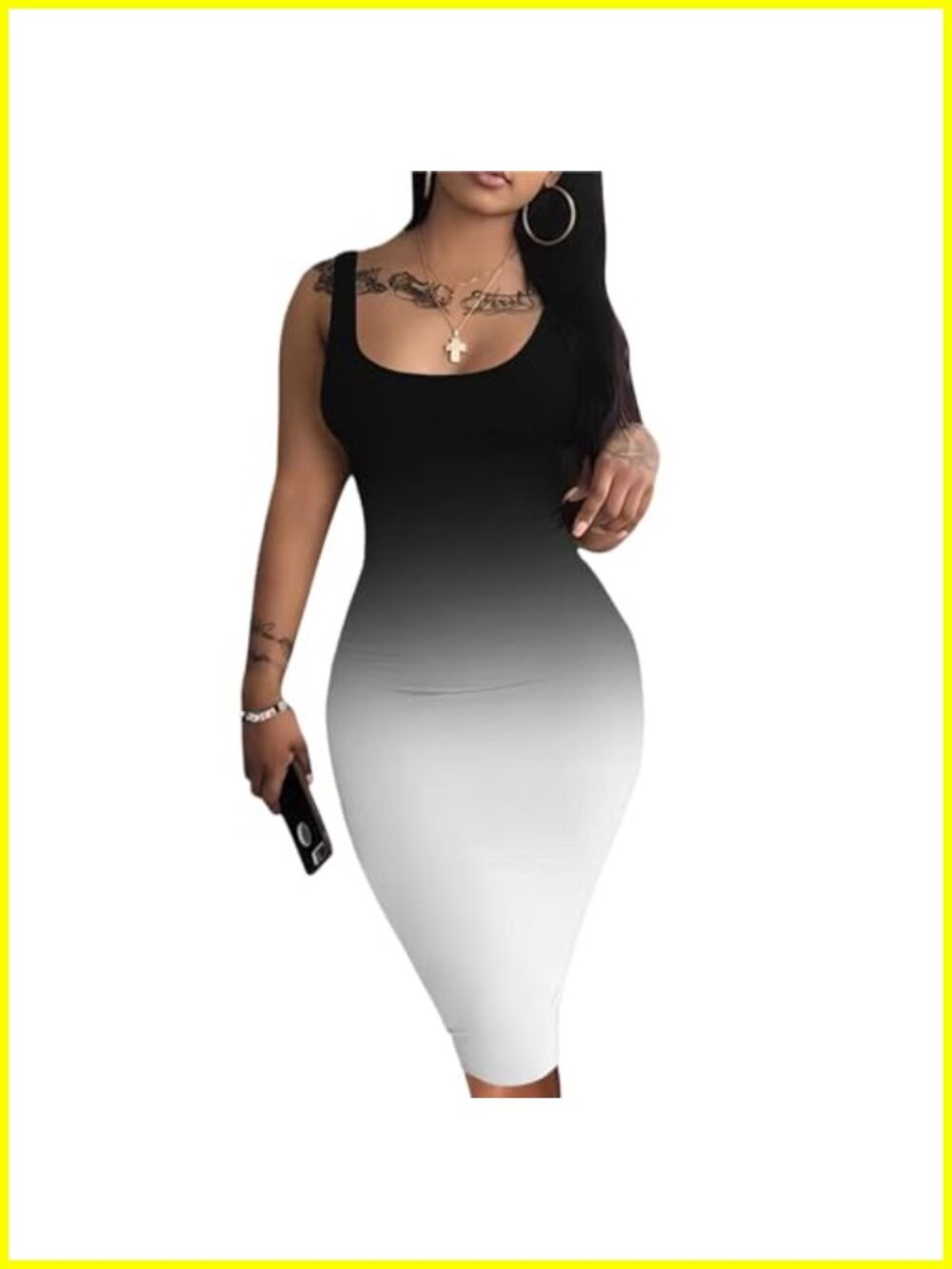 Sleeveless Bodycon Midi Dress Crew Neck Stretch Club Party